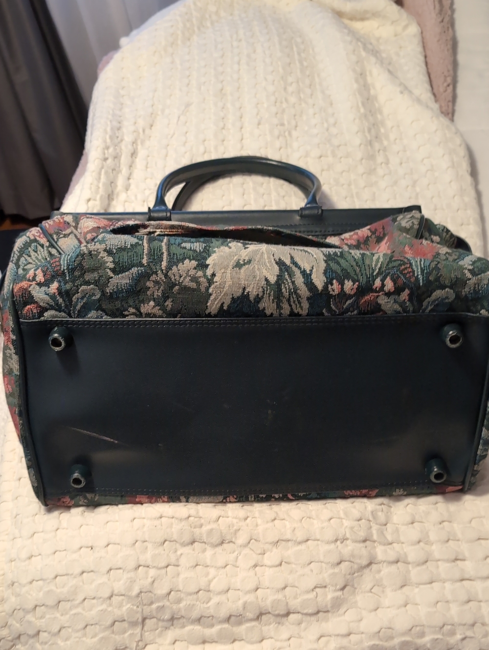 Vintage Atlantic Floral Tapestry Weekender Travel Bag 90s - Picture 3 of 5